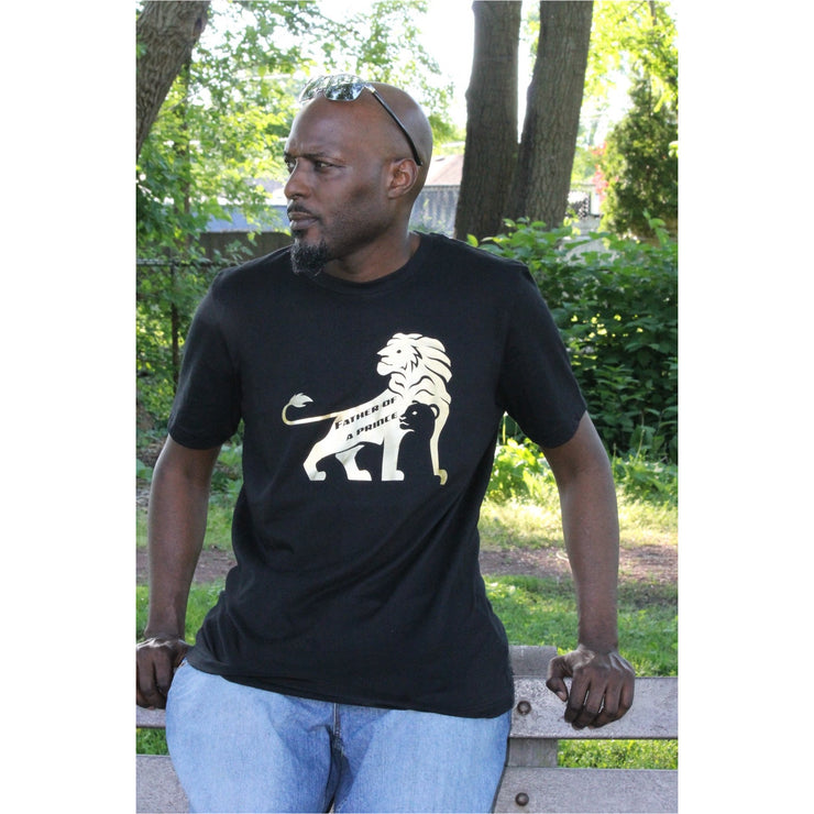 Father of a Prince Gold and Black Short Sleeve T-Shirt
