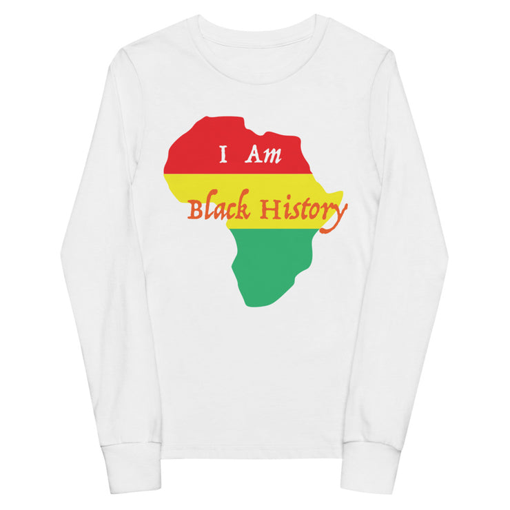 I Am Black History White Youth Long Sleeve T-Shirt