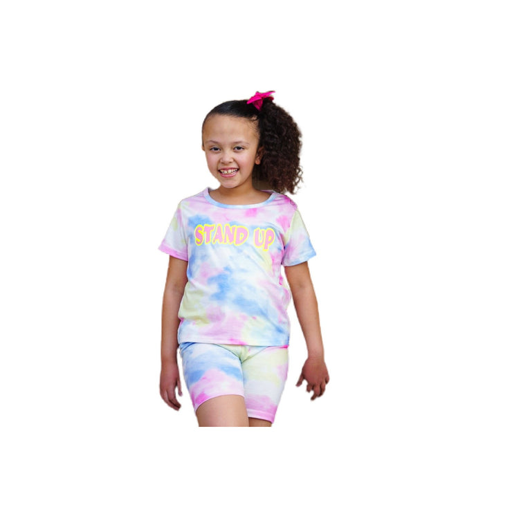 Stand Up Tie Dye T-Shirt and Shorts