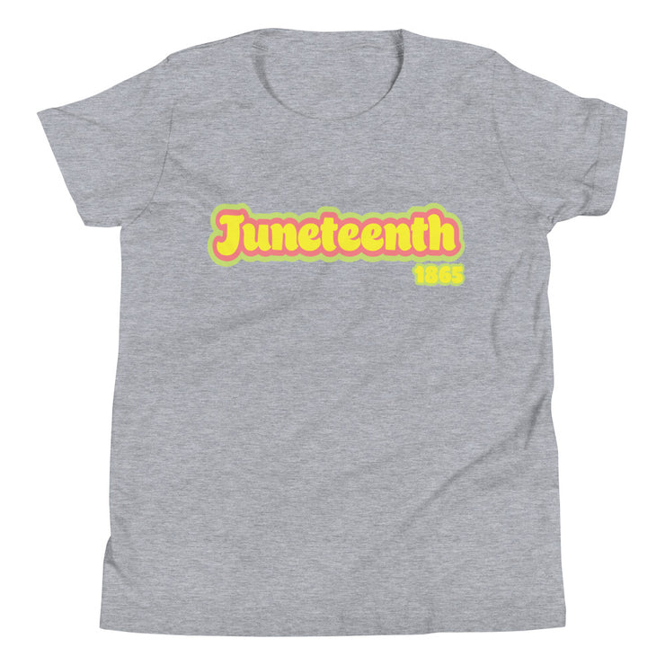 Juneteenth Neon Yellow Youth Short Sleeve T-Shirt